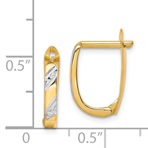 Buy 14k White Rhodium Diamondcut Lever Back Hoop Earrings APMEX