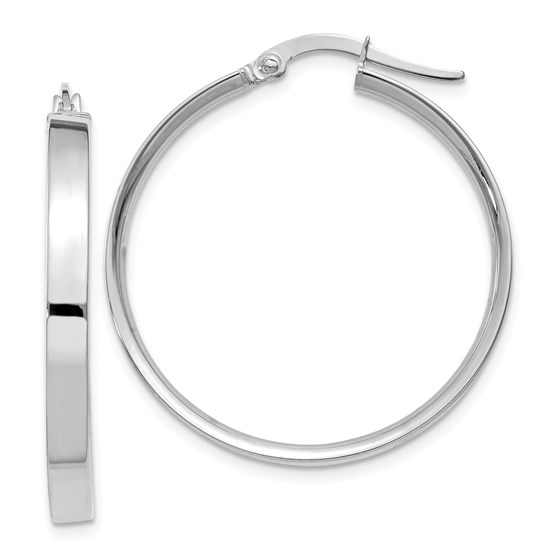 14k White Rhodium Hoop Earrings 14k White Rhodium Hoop Earrings