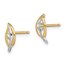 14k & White Rhodium Leaf Post Earrings - 38 mm