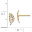 14k & White Rhodium Leaf Post Earrings - 38 mm