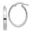 14k White Rhodium Oval Hoop Earrings