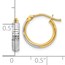 14K White Rhodium Polished & D/C Hoop Earrings - 14 mm
