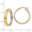 14K & White Rhodium Polished & D/C Hoop Earrings - 24.52 mm
