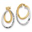 14K & White Rhodium Polished Fancy Hoop Earrings - 27 mm