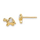 14k & White Rhodium Turtle Post Earrings - 40 mm