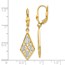 14K with Rhodium D/C Leverback Earrings - 37 mm