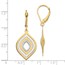 14K with Rhodium Polished Leverback Earrings - 34 mm