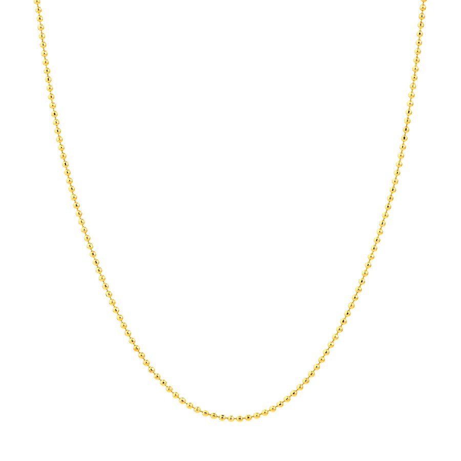 14K Yellow Gold 0.8 mm Bead Chain w/ Spring Ring Clasp - 18 in.