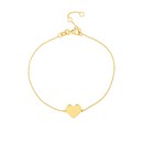 14K Yellow Gold 0.8 mm DC Cable Mini Heart Bracelet - 7.25 in.