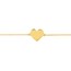 14K Yellow Gold 0.8 mm DC Cable Mini Heart Bracelet - 7.25 in.