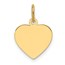 14K Yellow Gold .013 Gauge Engravable Heart Disc Charm - 18.3 mm