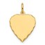 14K Yellow Gold .013 Gauge Engravable Heart Disc Charm - 21.4 mm