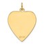 14K Yellow Gold .013 Gauge Engravable Heart Disc Charm - 28.8 mm