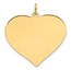 14K Yellow Gold .013 Gauge Engravable Heart Disc Charm - 31.3 mm