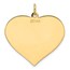 14K Yellow Gold .013 Gauge Engravable Heart Disc Charm - 31.3 mm