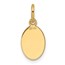 14K Yellow Gold .013 Gauge Engravable Oval Disc Charm - 17.9 mm