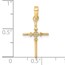 14K Yellow Gold .01ct. Diamond Budded Cross Pendant - 23 mm