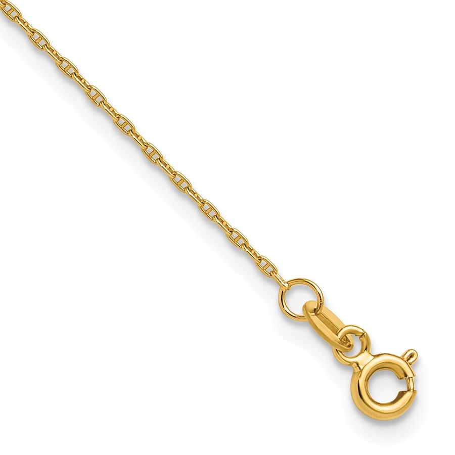 14K Yellow Gold 1.05mm Mariners Link Chain - 10 in.
