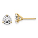 14k Yellow Gold 1 1/2ct Cert. Lab Grown Diamond 3-Prong Earring