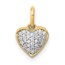 14K Yellow Gold 1/10ct. Diamond Heart Pendant - 12 mm