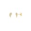 14K Yellow Gold 1/10Ct Pave Dia Angel Wings Stud Earring