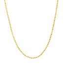 14K Yellow Gold 1.2 mm Bead Chain with Lobster Clasp -16 in.