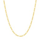 14K Yellow Gold 1.28mm Concave Link Figaro Chain - 18 in.