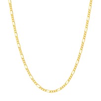 14K Yellow Gold 1.28mm Concave Link Figaro Chain - 20 in.