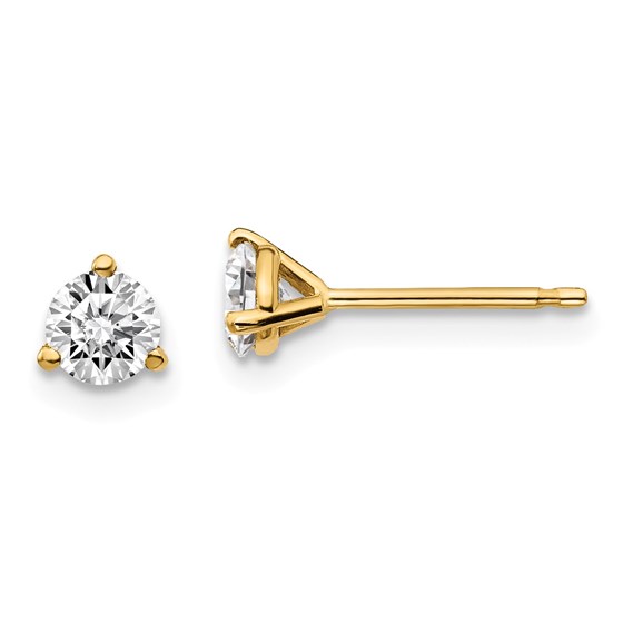 14k Yellow Gold 1/2ct Cert Lab Grown Diamond 3-Prong Earring 14k Yellow Gold 1/2ct Cert Lab Grown Diamond 3-Prong Earring
