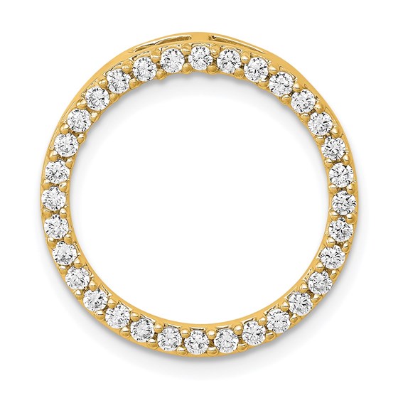 14K Yellow Gold 1/2ct. Diamond Circle Chain Slide - 19.5 mm 14K Yellow Gold 1/2ct. Diamond Circle Chain Slide - 19.5 mm