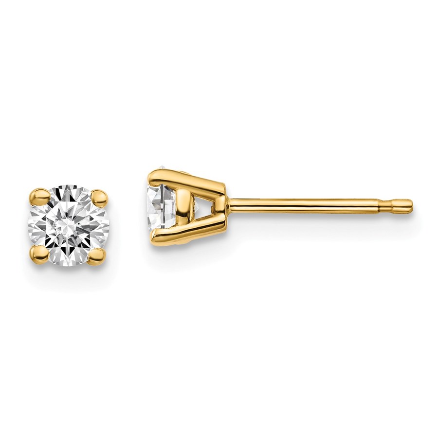 14k Yellow Gold 1/2ct Lab Grown Diamond 4-Prong Earring