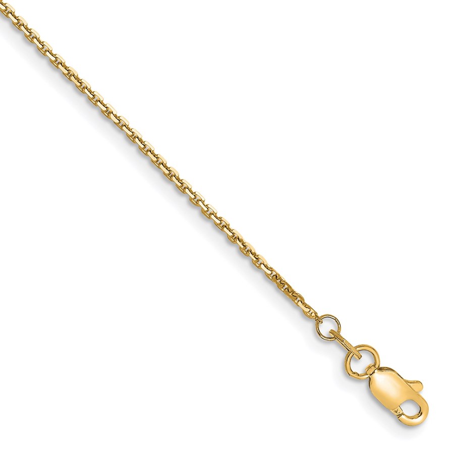 14K Yellow Gold 1.2mm D/C Cable Chain - 10 in.