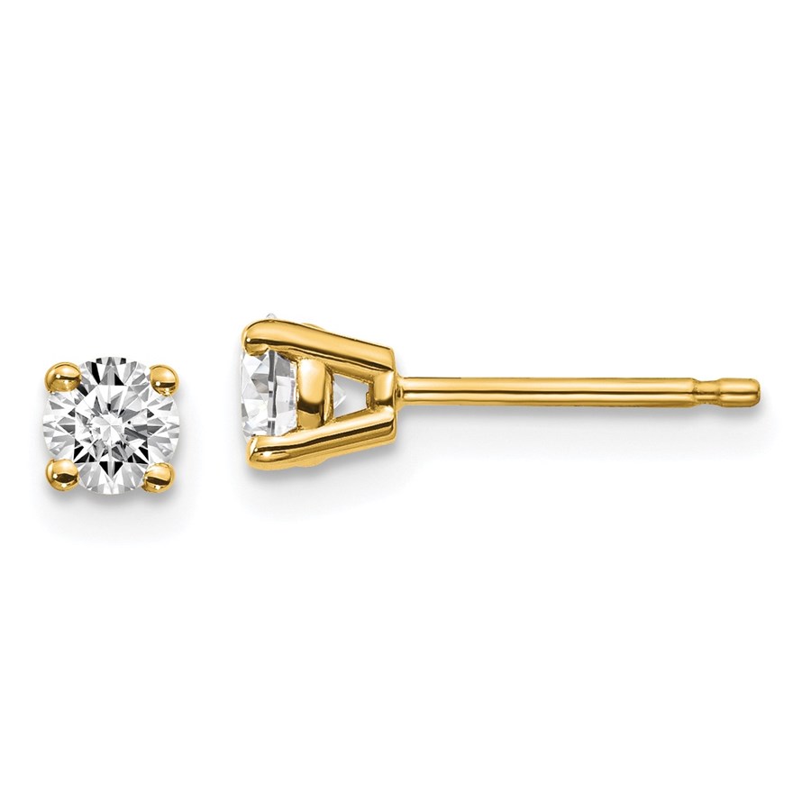 Buy 14k Yellow Gold 1/3ct Cert Lab Grown Diamond 4-Prong Earring | APMEX