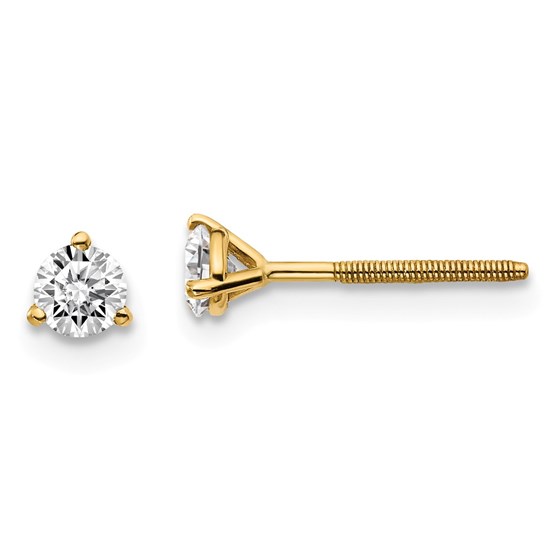 14k Yellow Gold 1/3ct Lab Grown Diamond 3-Prong Earring 14k Yellow Gold 1/3ct Lab Grown Diamond 3-Prong Earring