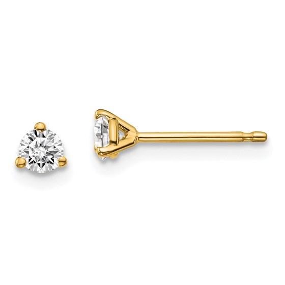14k Yellow Gold 1/4ct Cert Lab Grown Diamond 3-Prong Earring 14k Yellow Gold 1/4ct Cert Lab Grown Diamond 3-Prong Earring