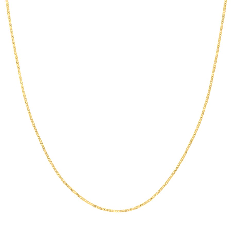 14K Yellow Gold 1.4mm Curb Chain with Lobster Clasp - 18 in.