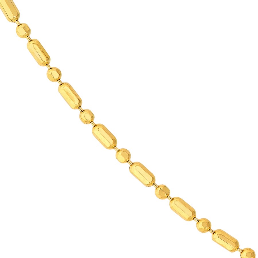 14K Yellow Gold 1.5 mm Diamond Cut Bead & Bar Chain - 20in.