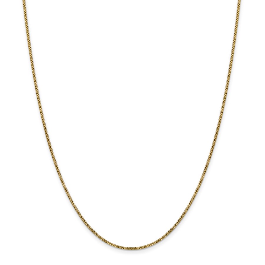 14k Yellow Gold 1.5 mm Hollow Round Box Chain - 22 in.