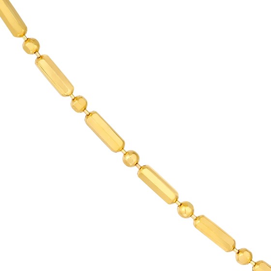 14K Yellow Gold 1.5 mm Side Bead & Long Bar Chain - 18in.
