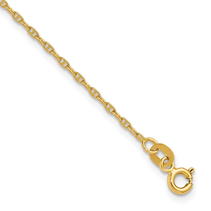 14K Yellow Gold 1.5mm Mariners Link Chain - 10 in.