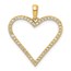 14K Yellow Gold 1/6ct. Diamond Heart Pendant - 25 mm
