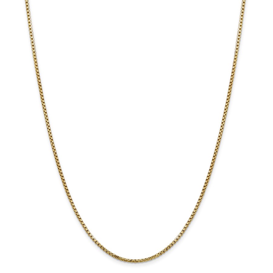 14k Yellow Gold 1.75 mm Hollow Round Box Chain - 7 in.