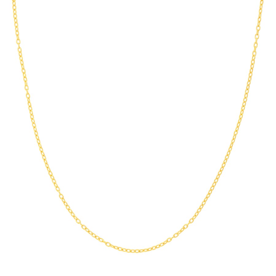 14K Yellow Gold 1.82mm Textured Rolo Chain - 18 in.