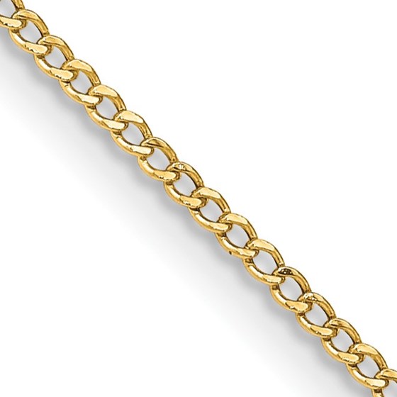 14K Yellow Gold 1.85mm Semi-Solid Curb Chain - 26 in. 14K Yellow Gold 1.85mm Semi-Solid Curb Chain - 26 in.