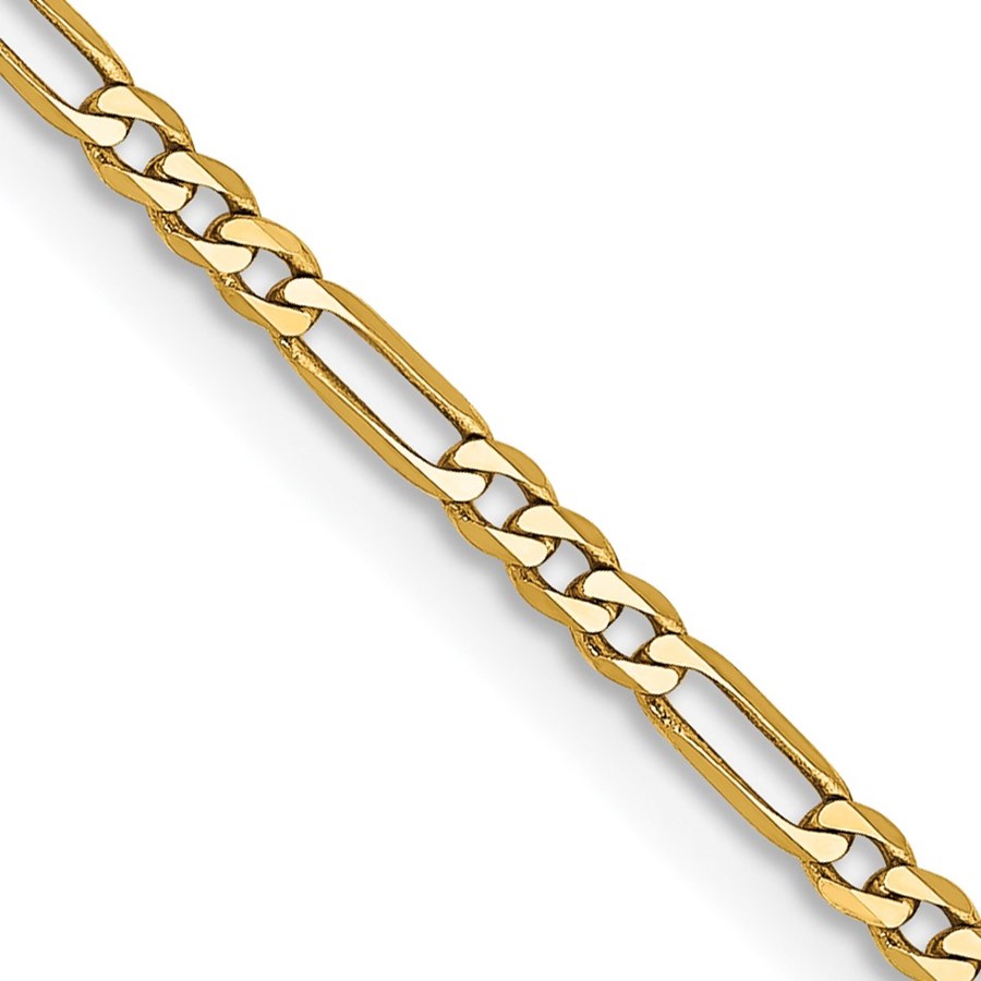 14K Yellow Gold 1.8mm Flat Figaro Chain - 26 in.