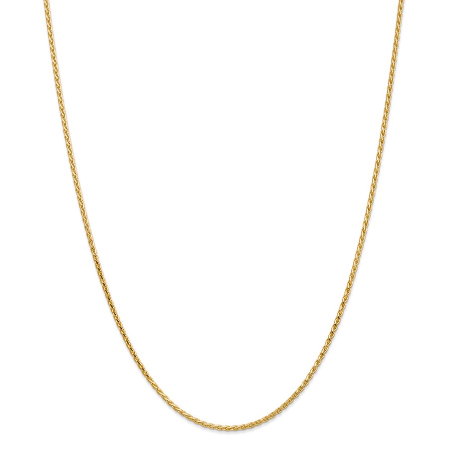 14k Yellow Gold 1.9 mm Round Diamond Cut Wheat Chain - 22 in.