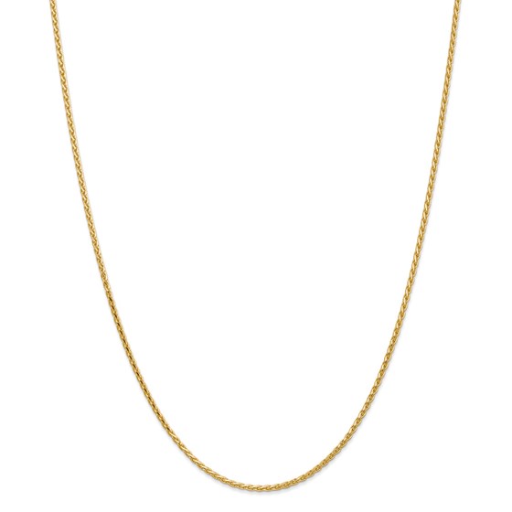 14k Yellow Gold 1.9 mm Round Diamond Cut Wheat Chain - 22 in. 14k Yellow Gold 1.9 mm Round Diamond Cut Wheat Chain - 22 in.