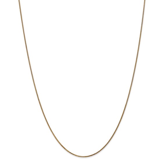 14k Yellow Gold 1 mm Solid Diamond Cut Spiga Chain - 22 in.