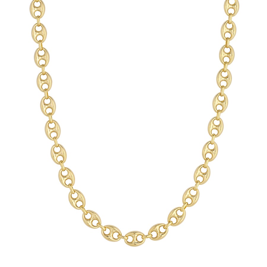 14K Yellow Gold 10 mm Puff Mariner Chain - 20 in.