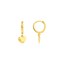 14K Yellow Gold 10M Baby Hoops w/Dangle Puff Earrings